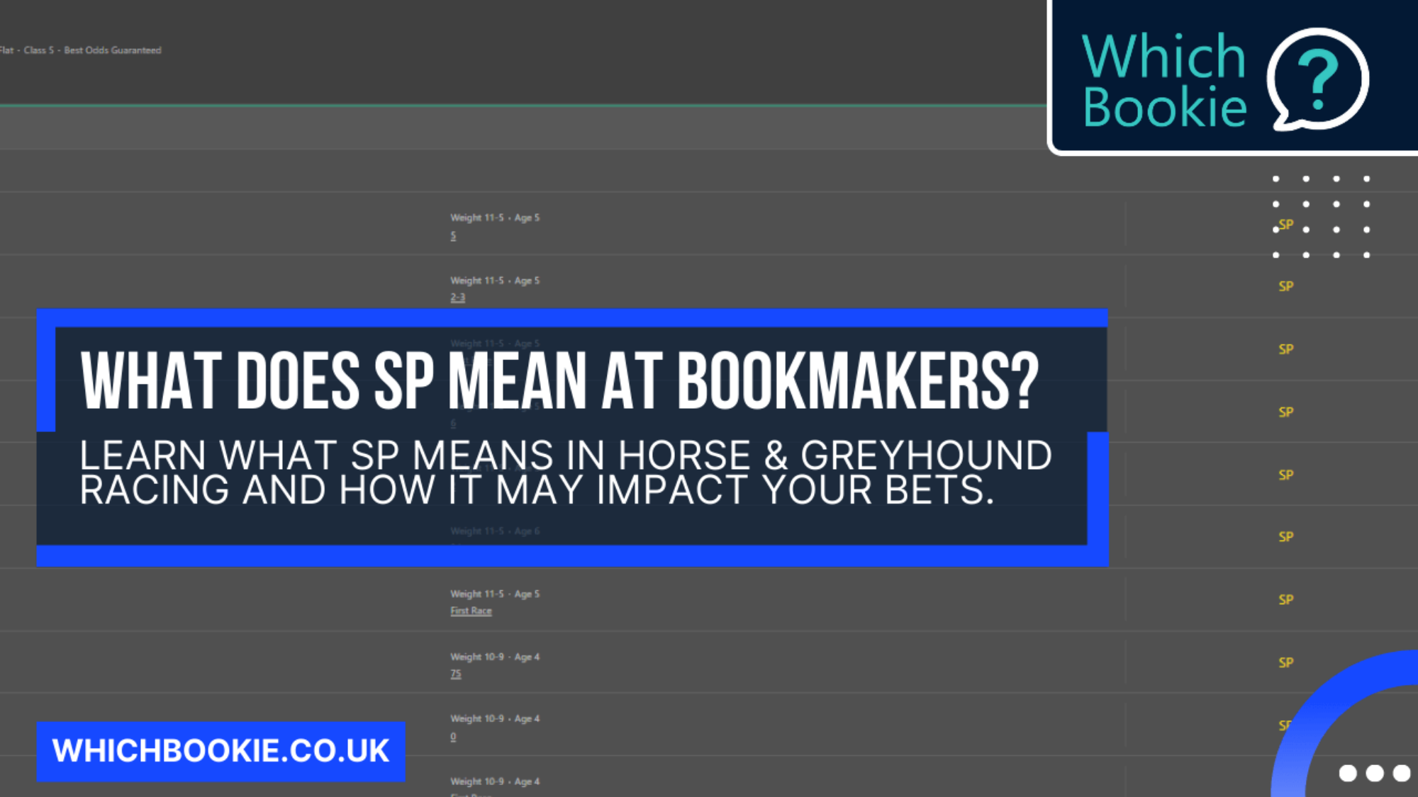 What Does SP Mean At Bookmakers? » Which Bookie