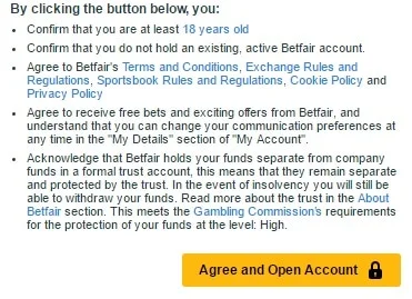 click button to sign up for betfair