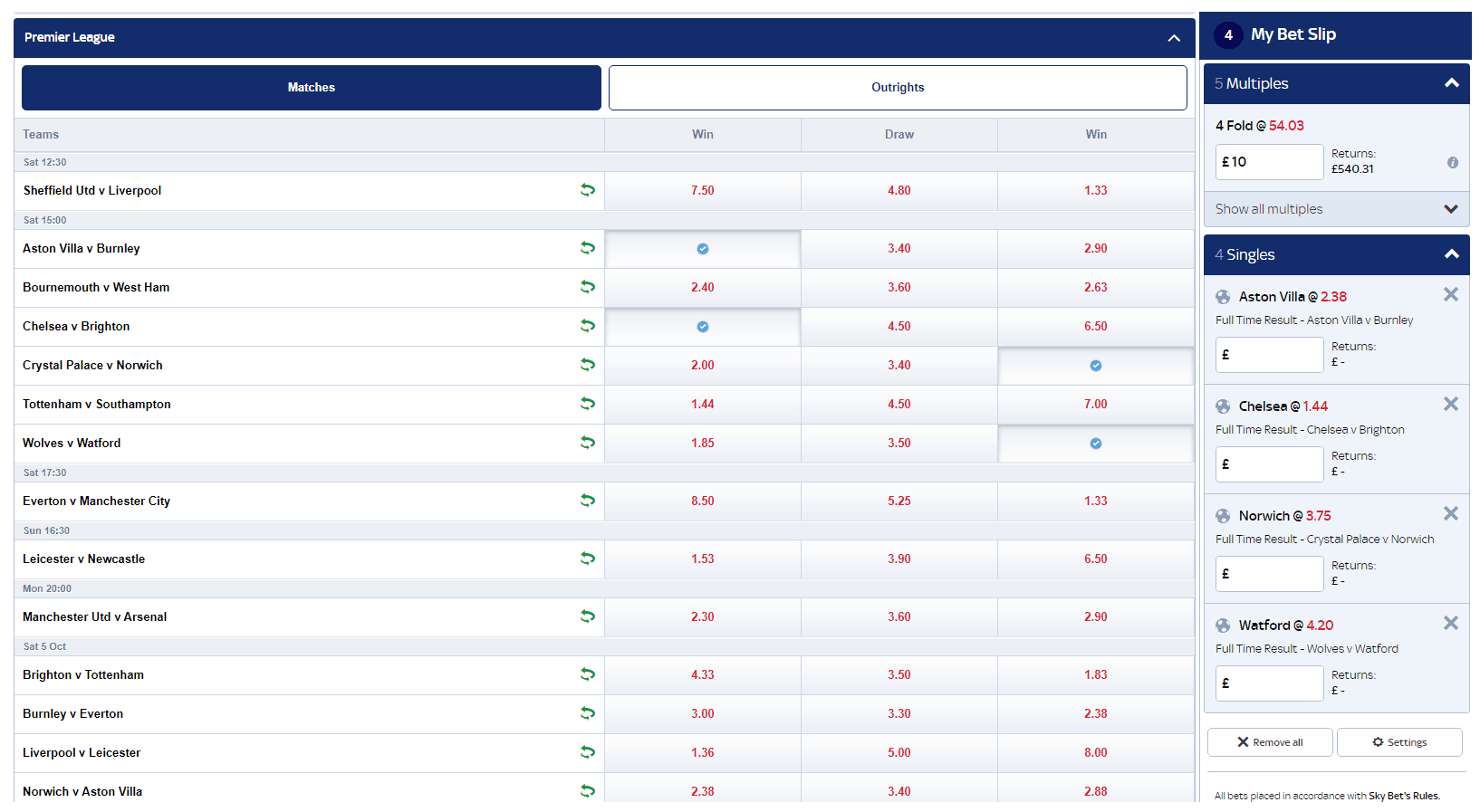 skybet accumulator