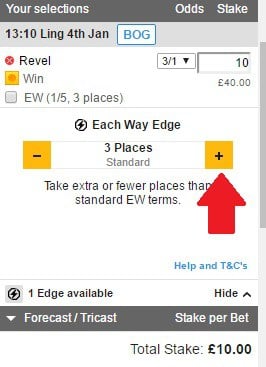 how to apply Betfair each way edge