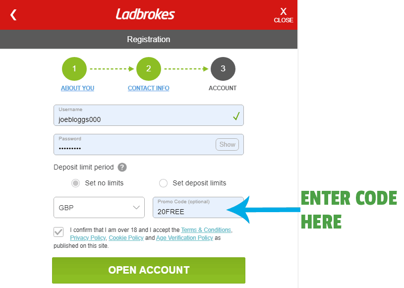 ladbrokes bonus code