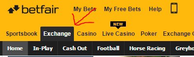 lay bet Betfair exchange