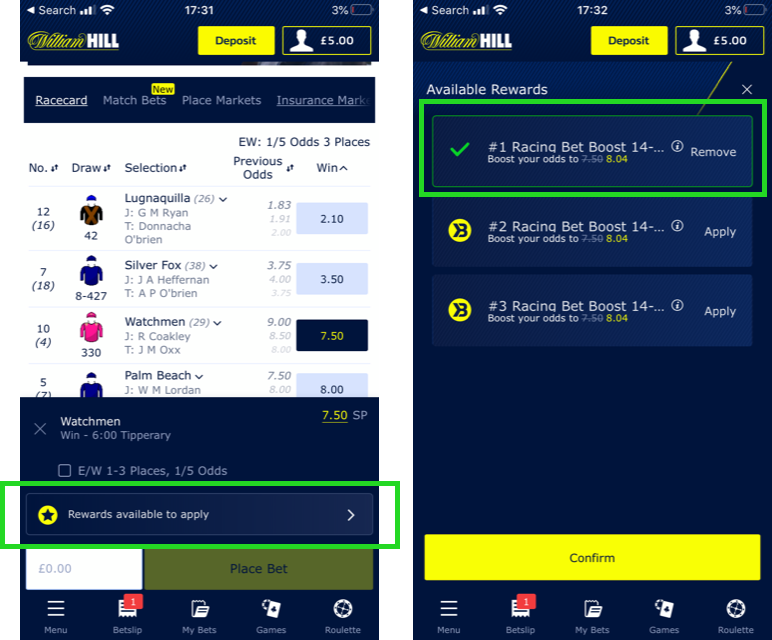 william hill bet boosts