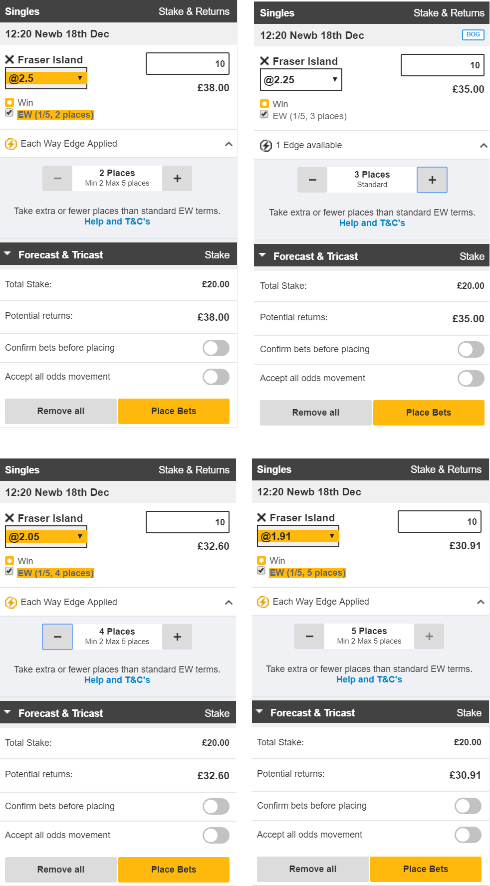 betfair each way edge