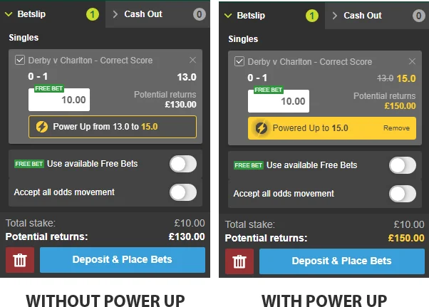 what is a paddy power power up , what does result h mean on paddy power