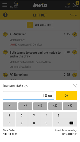 bwin change stake of bet