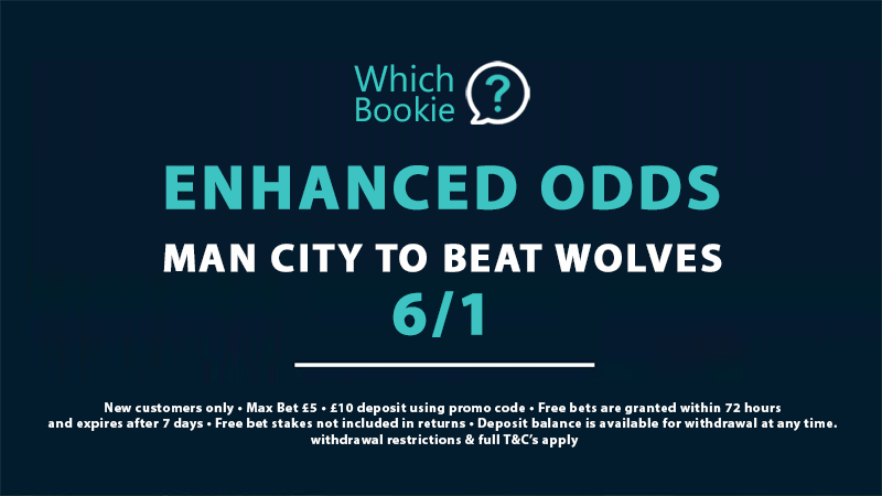 Man City to beat Wolves 6/1
