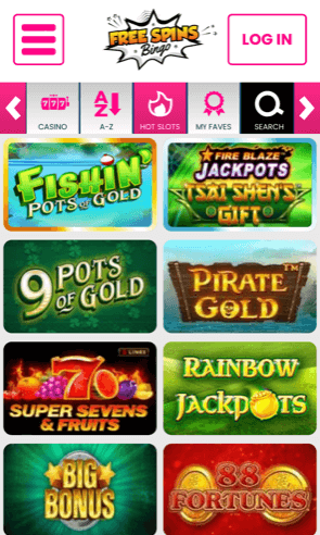 free spins bingo games