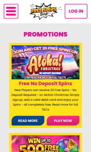 free spins bingo promotions