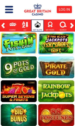 great britain casino games