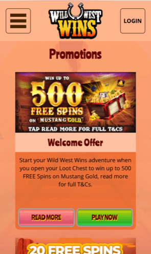 wild west wins promotions