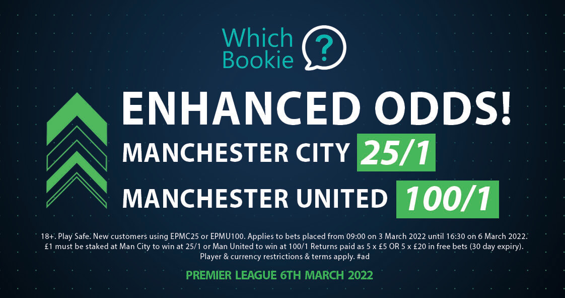 Man City (25/1) vs Man Utd (100/1) – Enhanced Odds