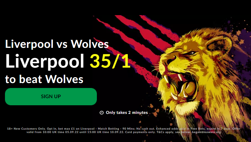 Liverpool vs Wolves Enhanced Odds