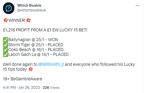 lucky 15 winner