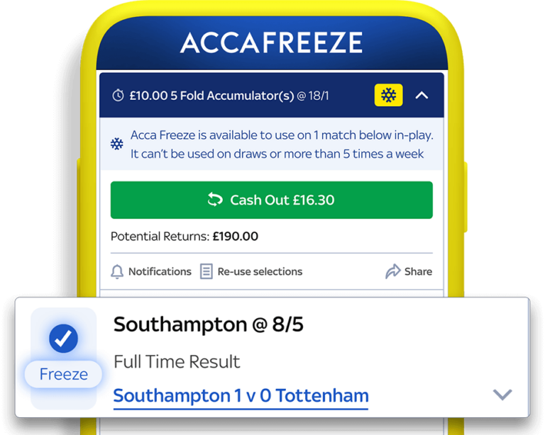 Sky Bet Acca Freeze » Freeze a Winnings Leg of your ACCA