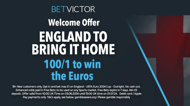 betvictor england 100-1 euros