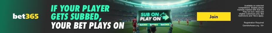 bet365 sub on play on